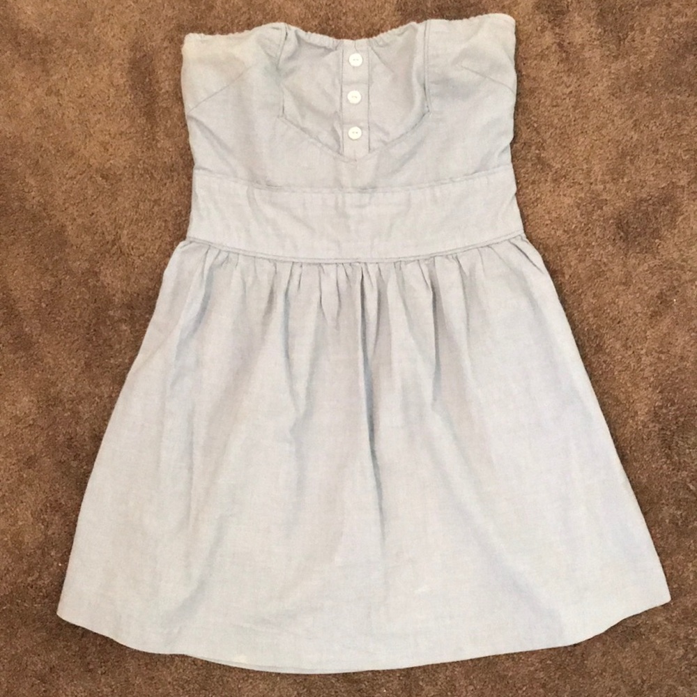 PACSUN Light Blue Strapless Mini Summer Dress